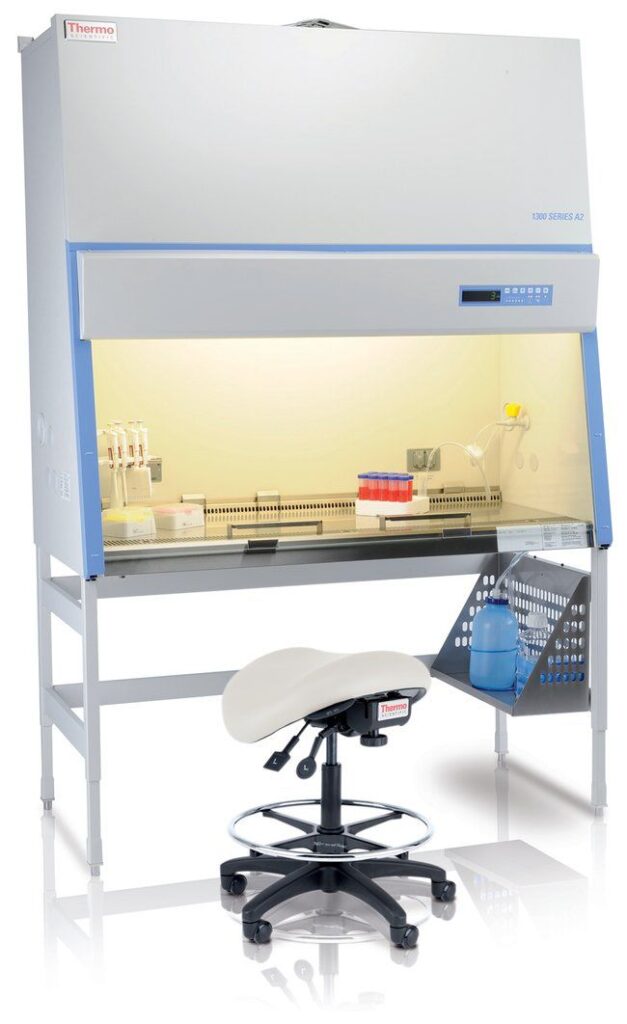 biological safety cabinet front view with sash